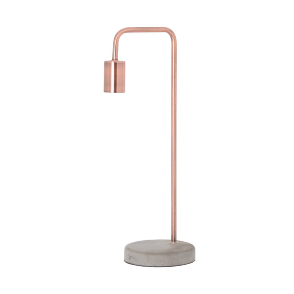 Lampe industrielle en cuivre avec socle en pierre