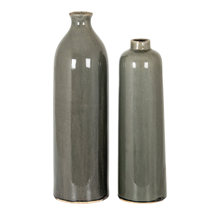 Vaso Raine Garda in ceramica grigia smaltata