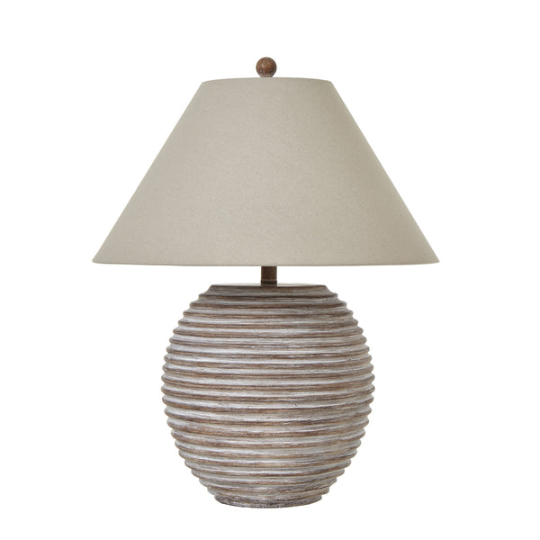 Lampe de table Saturne avec abat-jour en lin