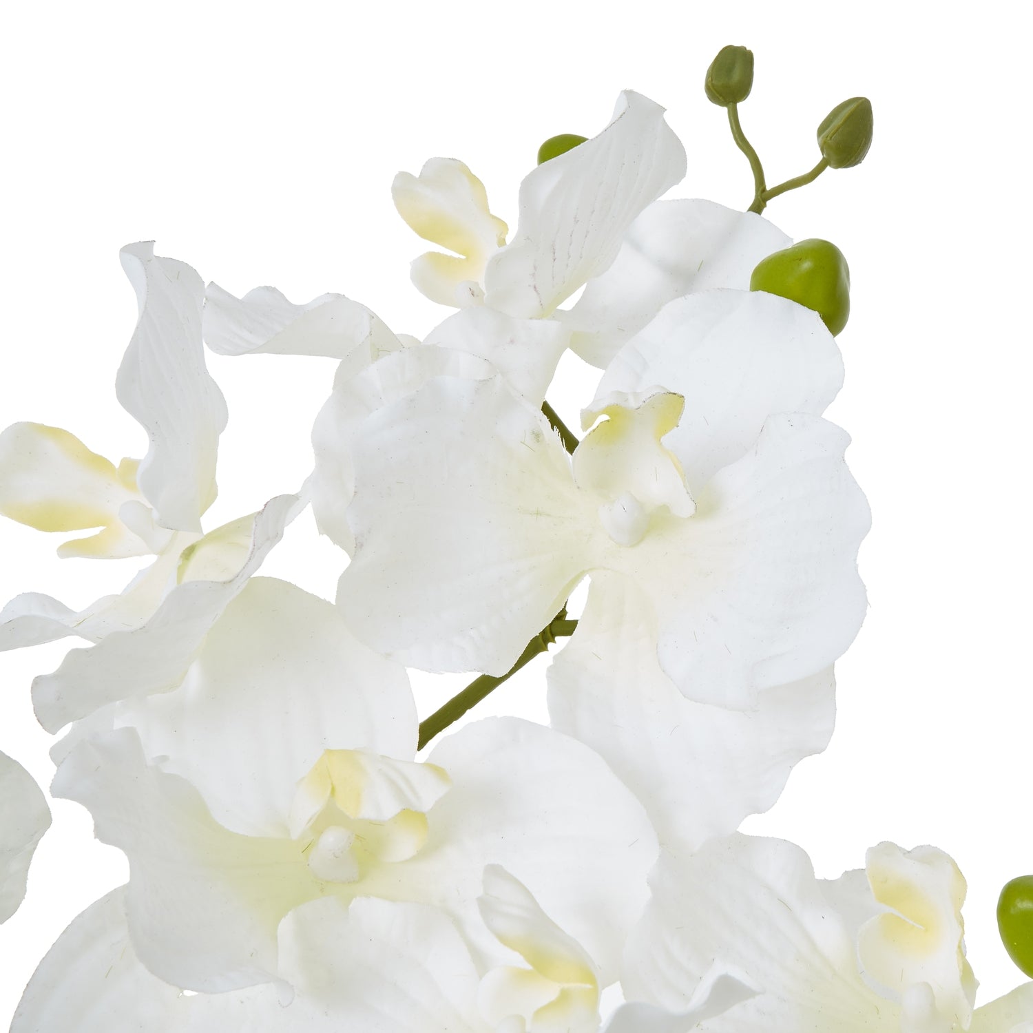 Faux White Vanda Orchid Plant In Ceramic Pot
