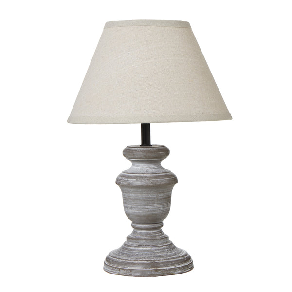 Lampe de table Belluno en forme d'urne avec abat-jour en lin