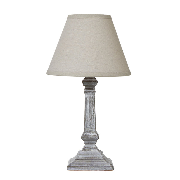 Lampe de table colonne Capsa avec abat-jour en lin