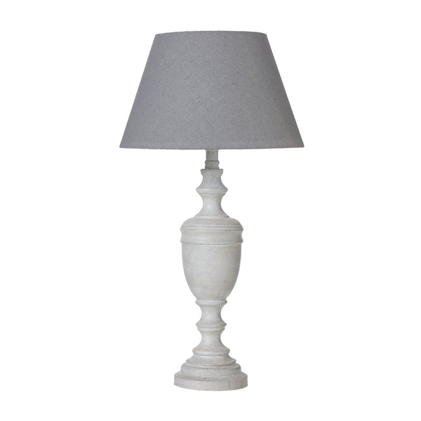 Lampe de table Lentia en forme d'urne avec abat-jour en lin