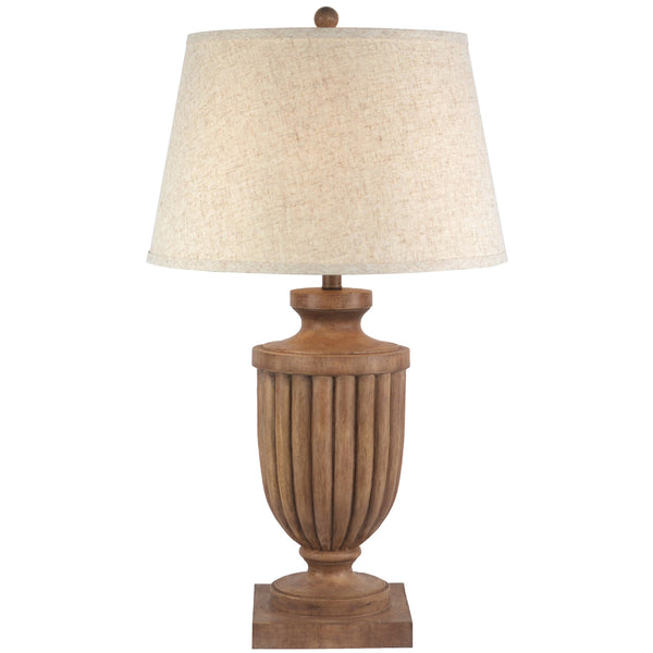Lampe de table Tassora avec abat-jour en lin bordé