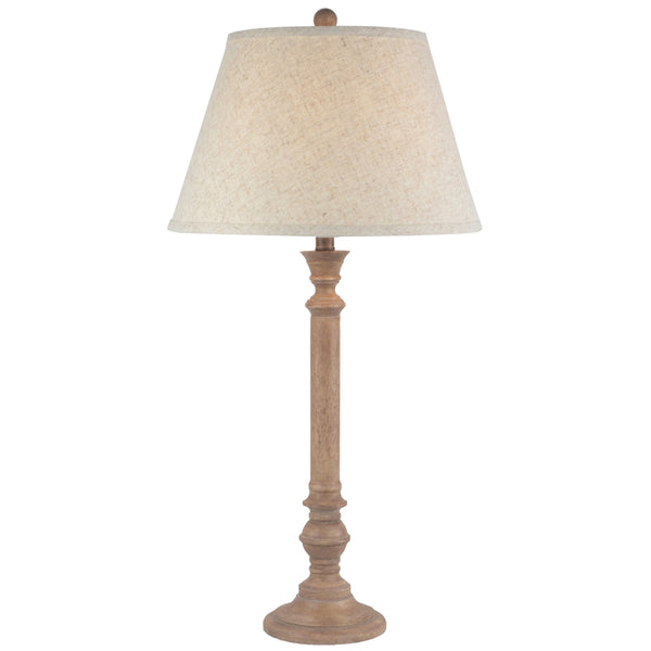 Lampe de table Solenne avec abat-jour en lin bordé
