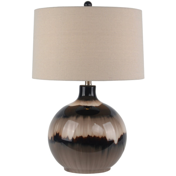 Lampe de table Sepia Shadows avec abat-jour en lin