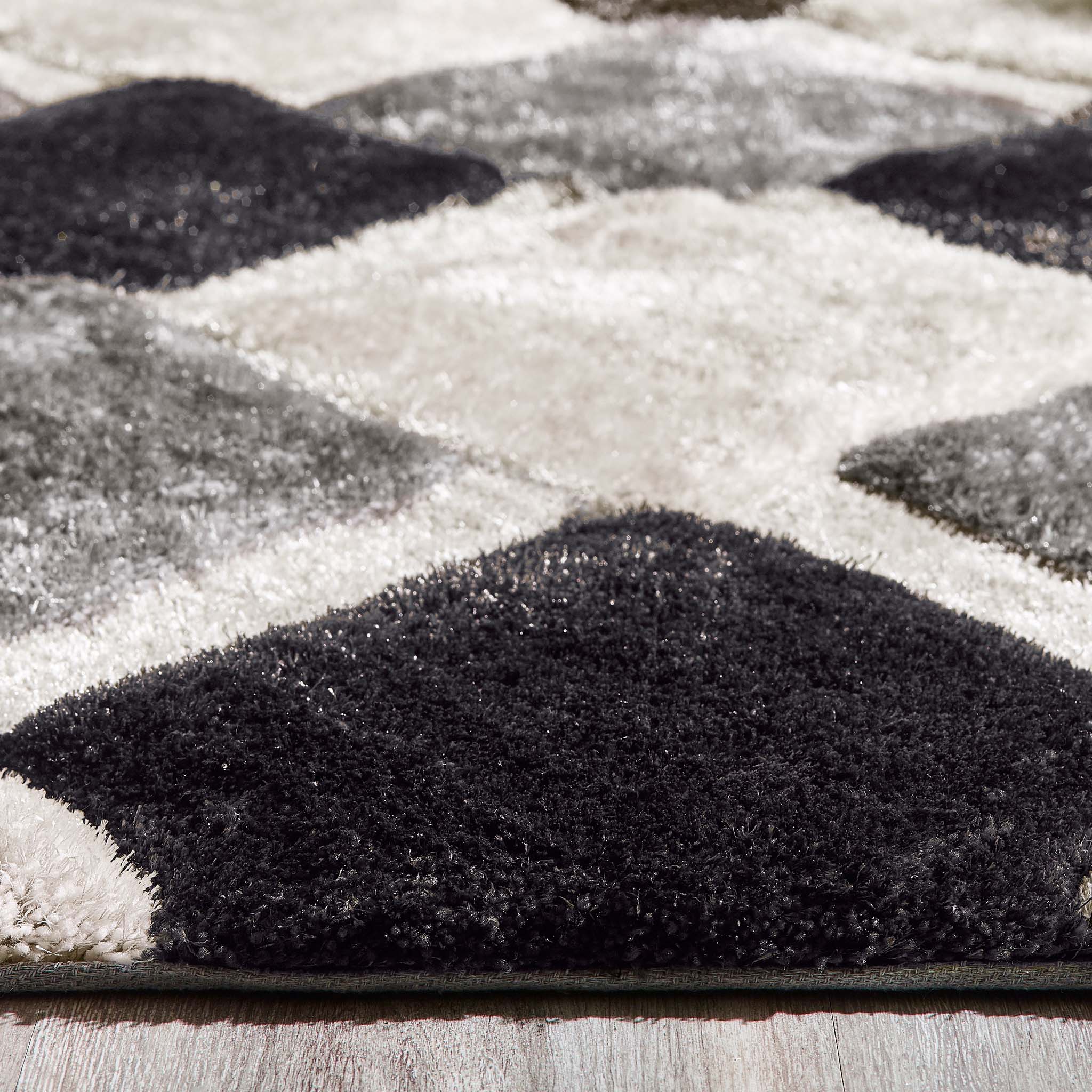 Origins 3D GEO Shaggy Grey Rug