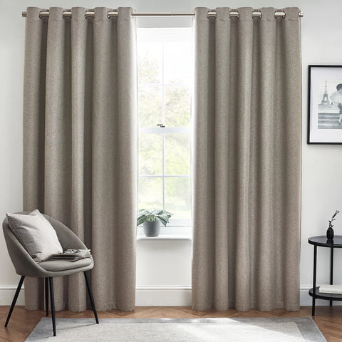 Tende oscuranti termiche con occhielli Dawn Textured - Lino
