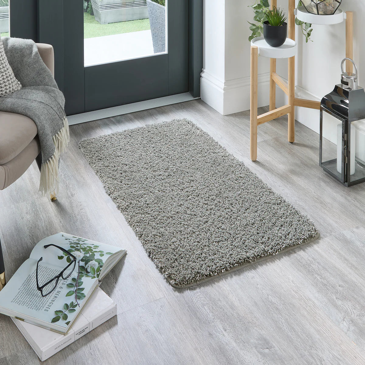 Tapis ultra épais, moelleux, antidérapant et résistant-Gris anthracite