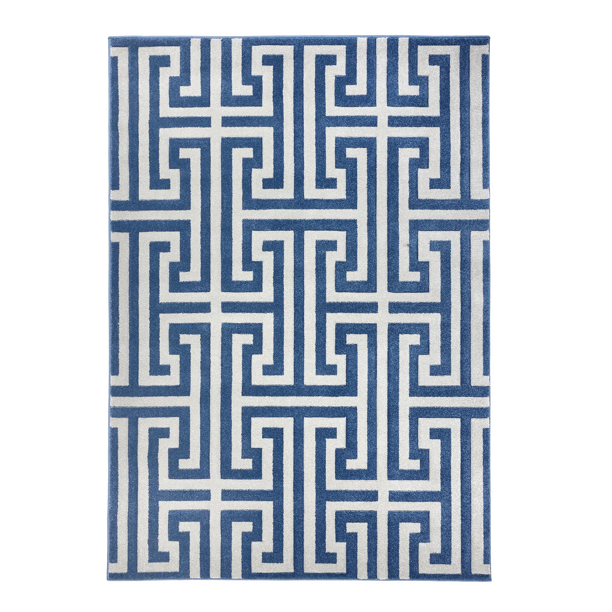 Tappeto Origins Greek Key - Blu navy/grigio
