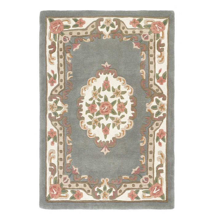Vintage Motif - Grey Cushioned Wool Rug