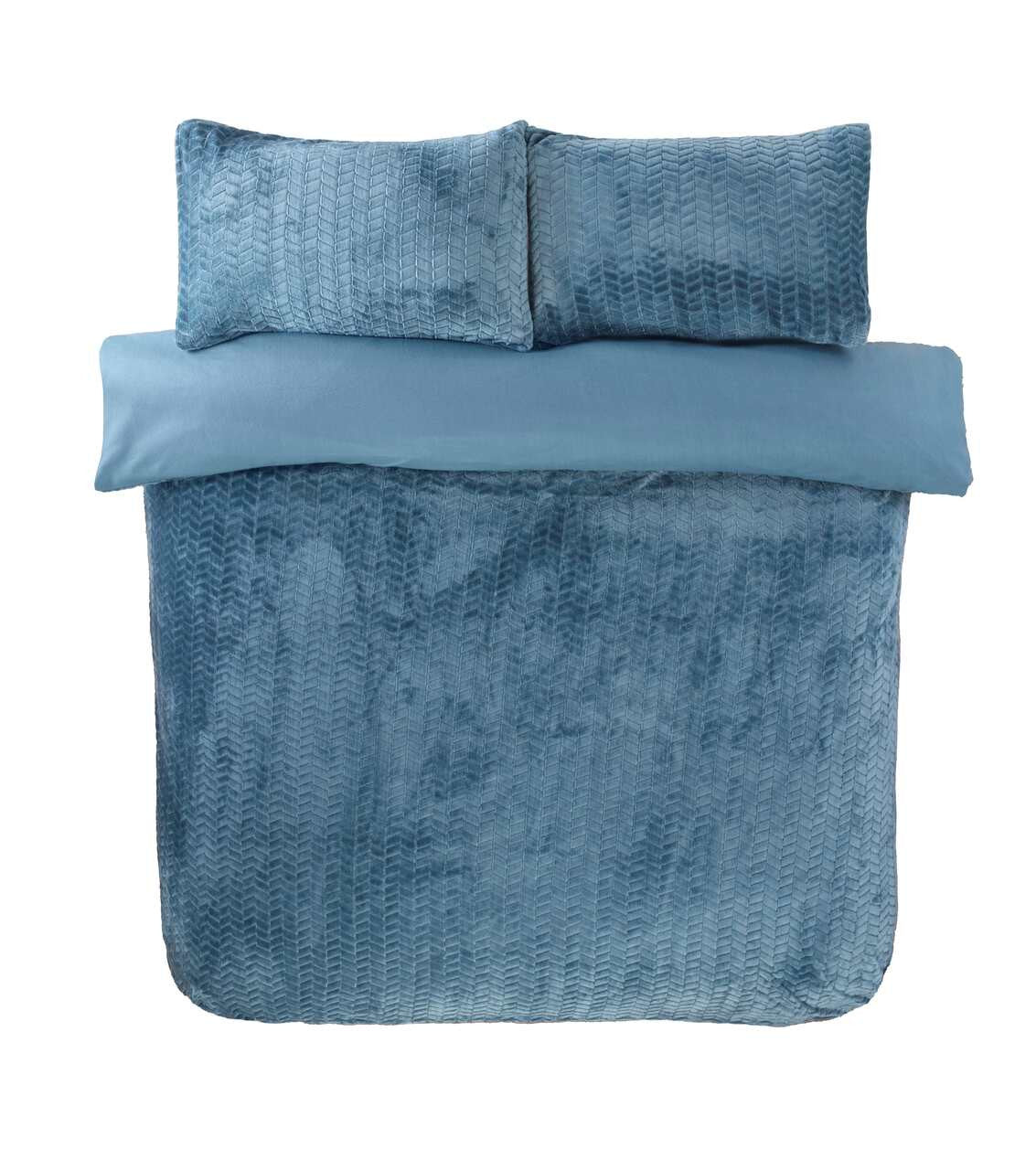 Chevron Faux Fur Duvet Set