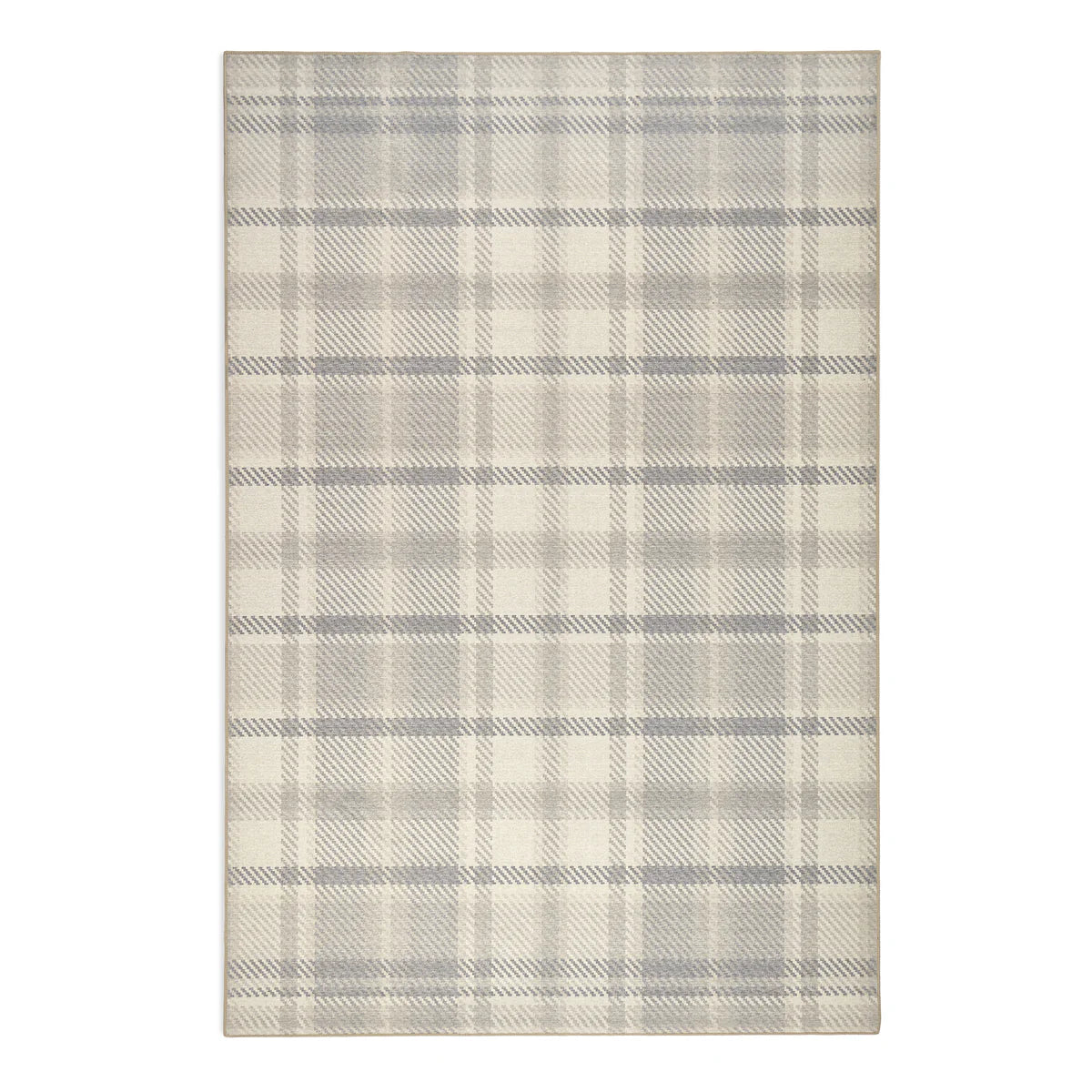 Eco-Washable Rug - Plaid Natural