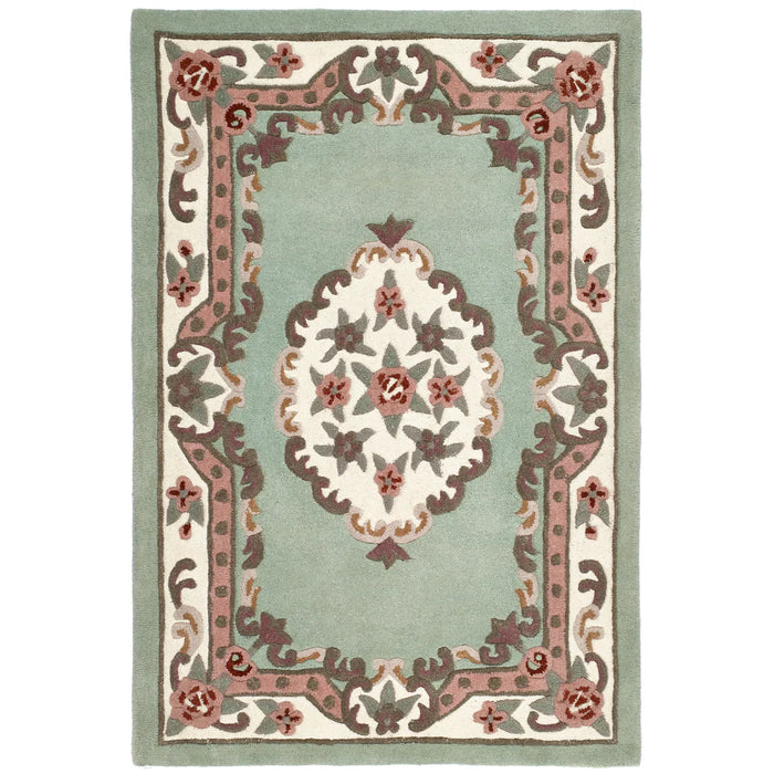 Vintage Motif - Green Cushioned Wool Rug