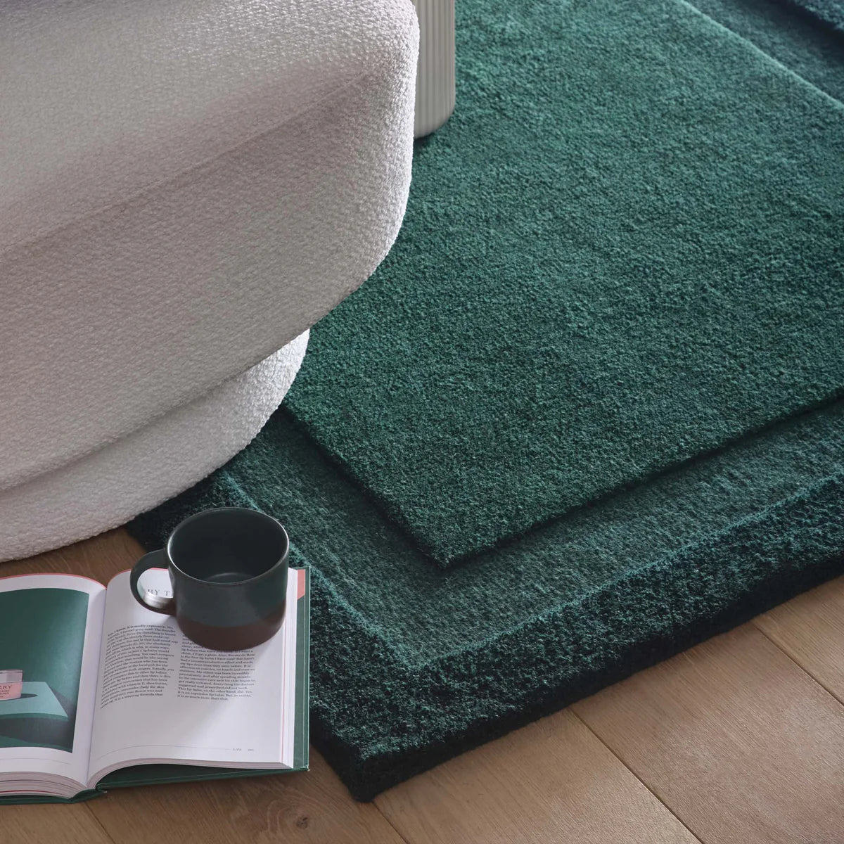 Tapis Origins Borders 100 % pure laine vert sauge