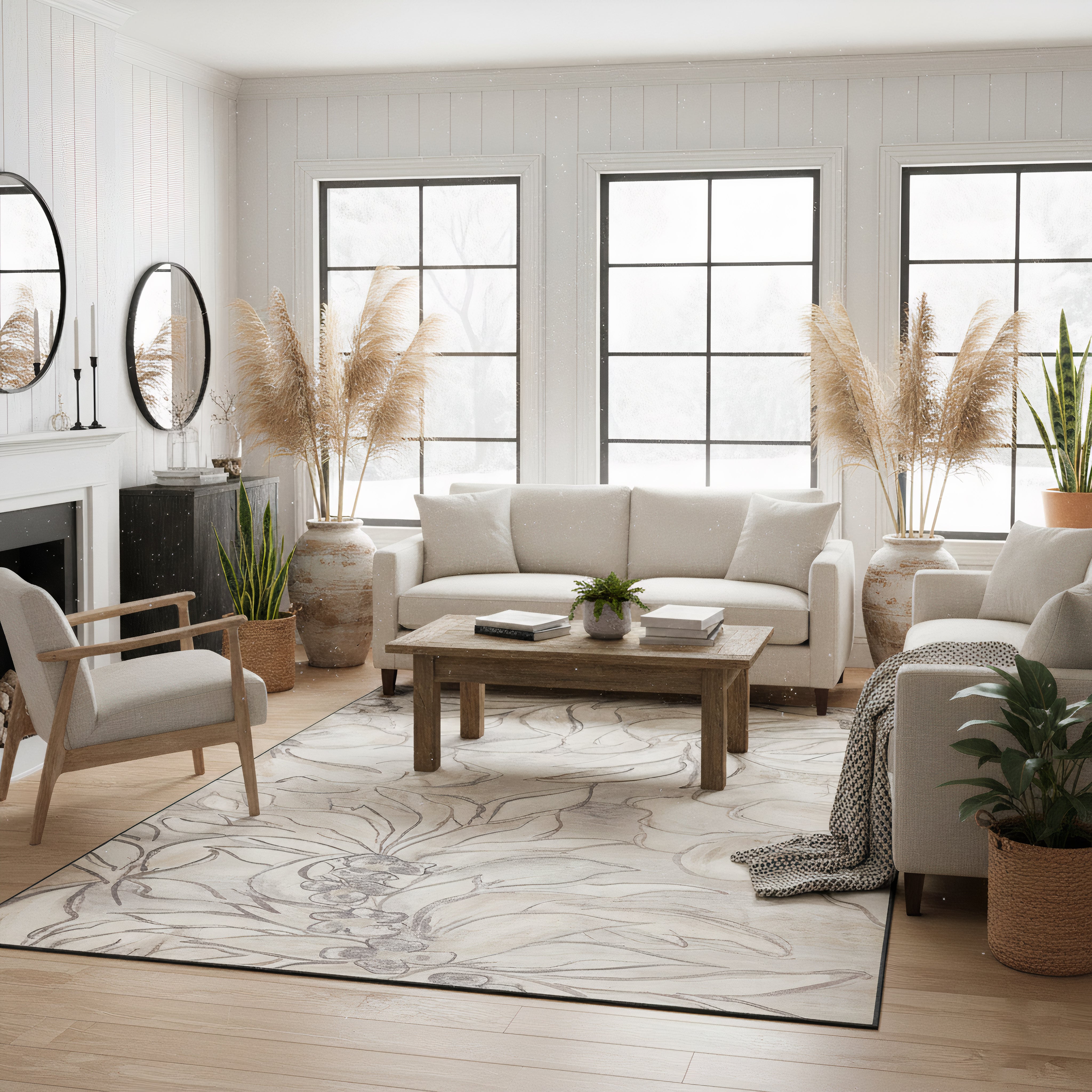 Eco-Washable Rug - Art Floral