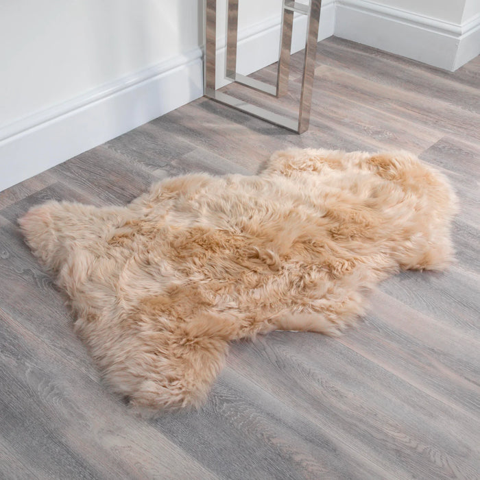 Tappeto in pelle di pecora neozelandese di lusso beige