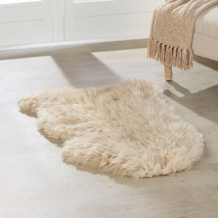 Tappeto in pelle di pecora neozelandese di lusso beige