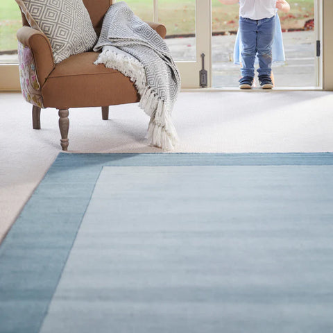 Origins Borders 100% Pure Wool Duck Egg Rug