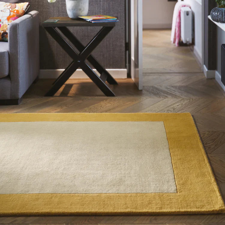 Origins Borders 100% Pure Wool Ochre Rug