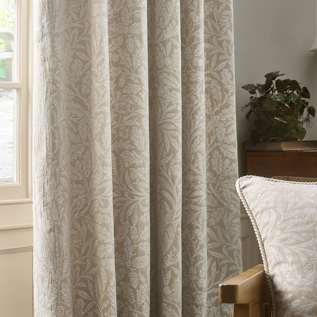 Tende a pieghe a matita in jacquard opaco tonale Acorn - Lino
