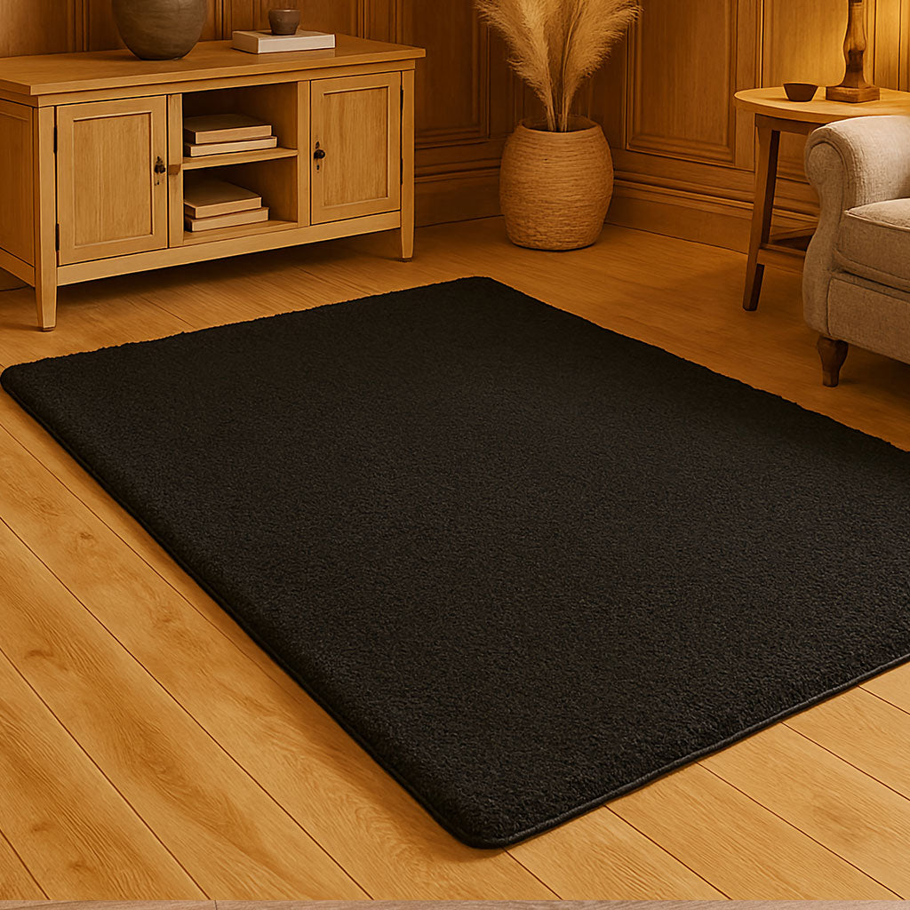 Tapis ultra épais, moelleux, antidérapant et résistant-Gris anthracite