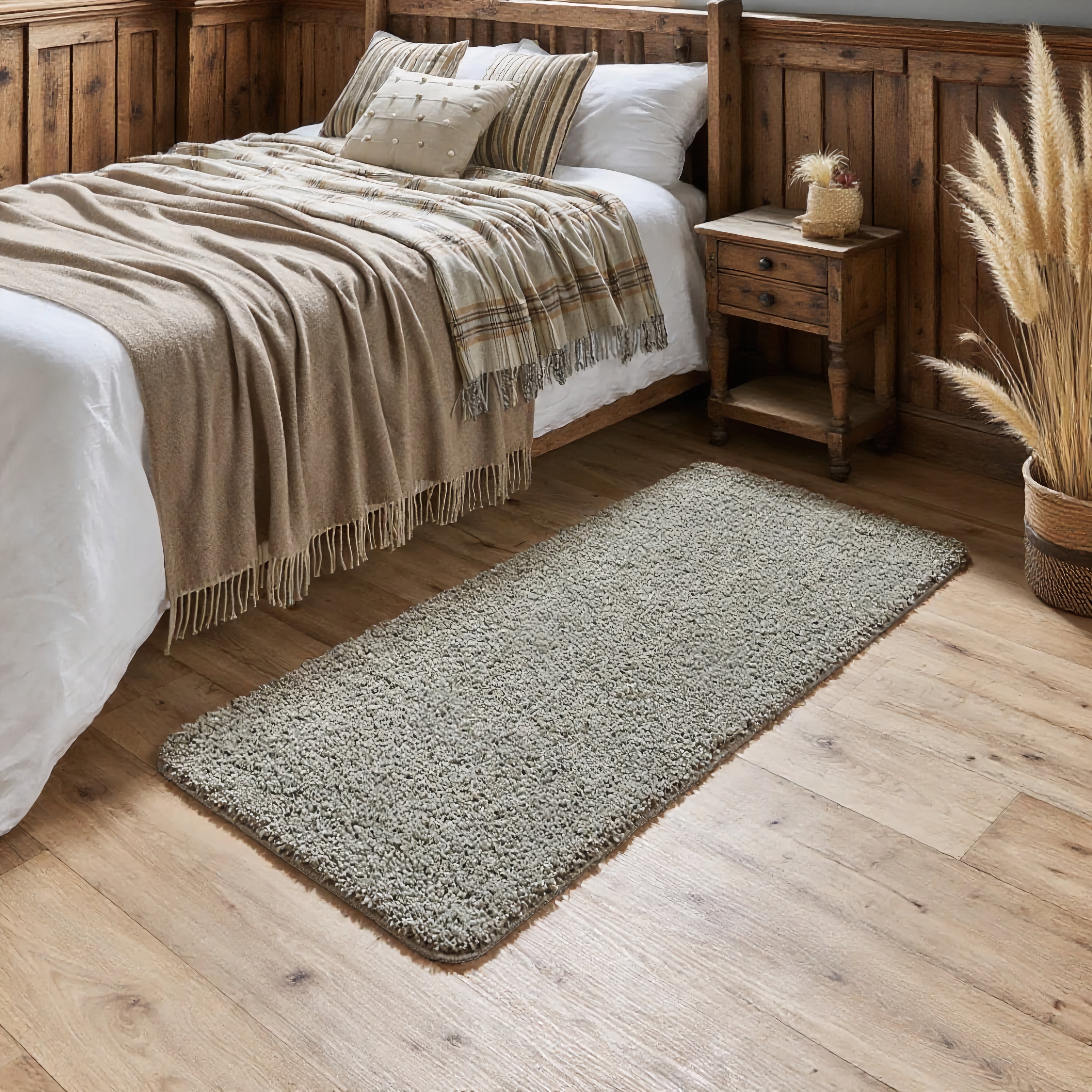 Tapis ultra épais, moelleux, antidérapant et résistant-Gris anthracite