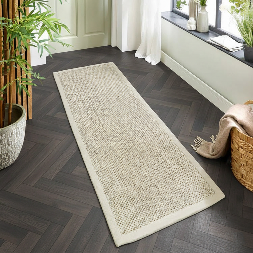 Tappeto Origins Sisal - Beige chiaro con bordo sabbia