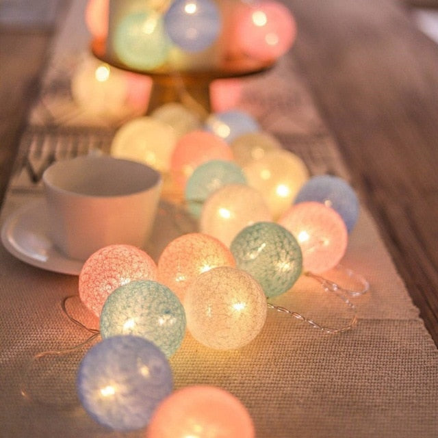 LED Cotton Ball Garland Lights Little Jax