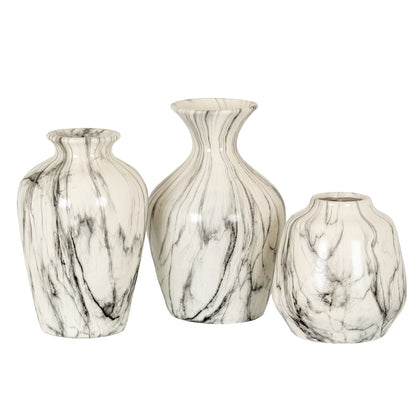 Marble Effect Ellipse Large Vase