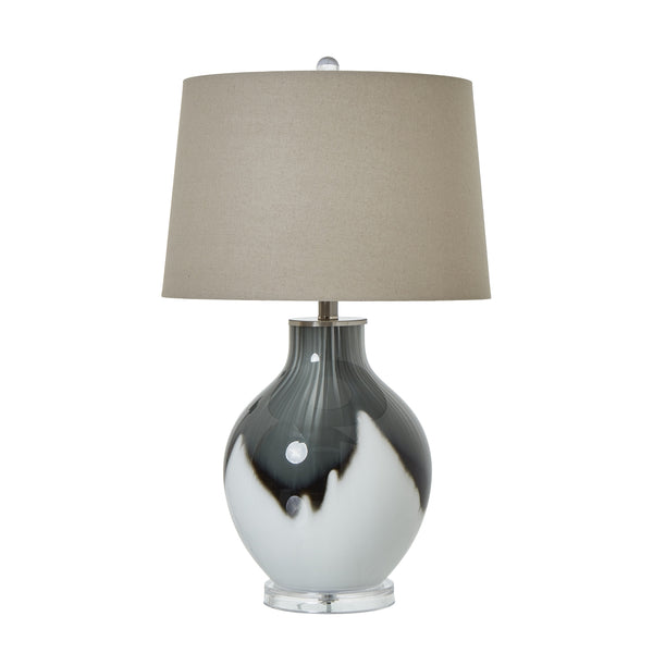 Lampada da tavolo Grey Shadows con paralume in lino