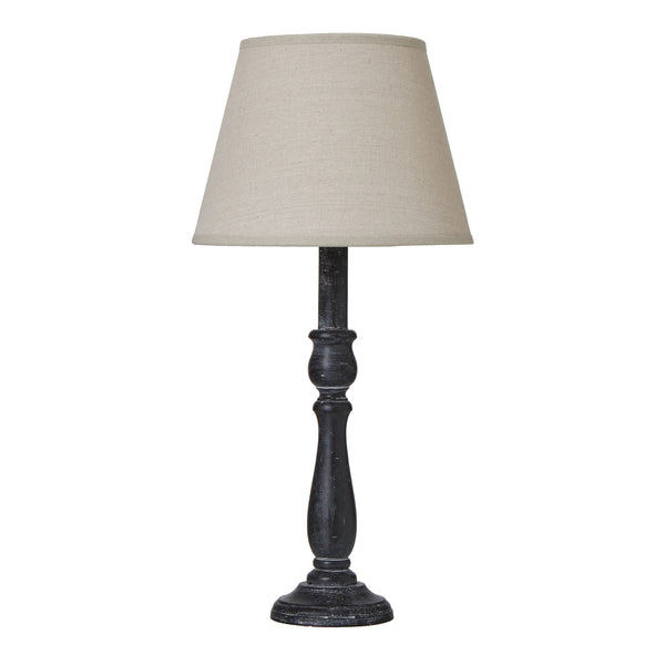 Lampada da tavolo a colonna Ravenna con paralume in lino