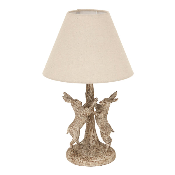 Lampada con paralume in lino e finitura stonewashed Marching Hares.