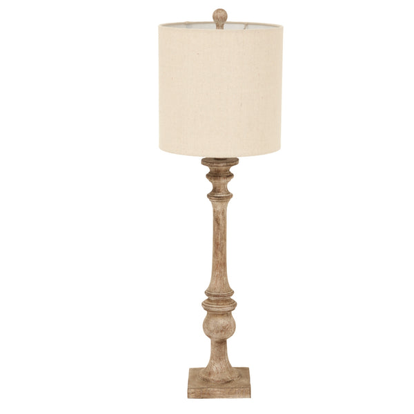 Lampada da tavolo a candelabro Pallido con paralume in lino