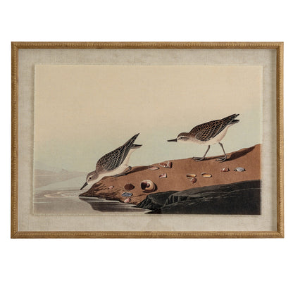 Stints Linen Wall Art Print in Beaded Wooden Frame