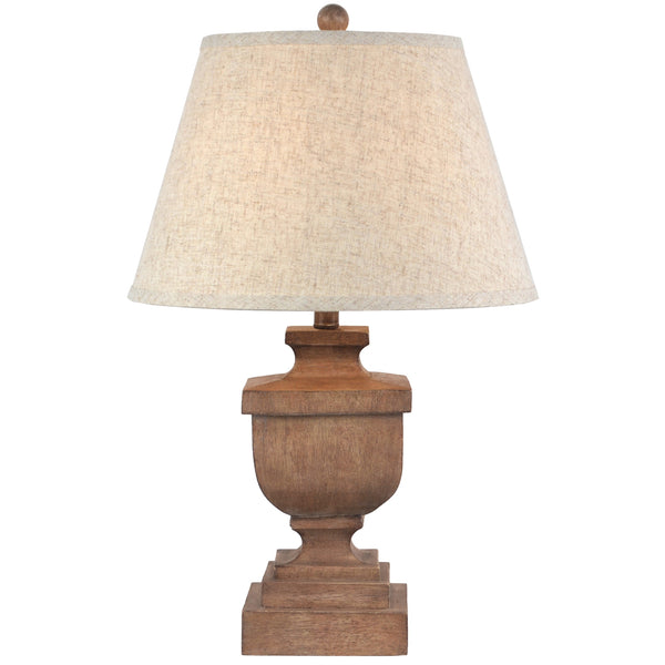 Lampada da tavolo Ravelle con paralume in lino bordato