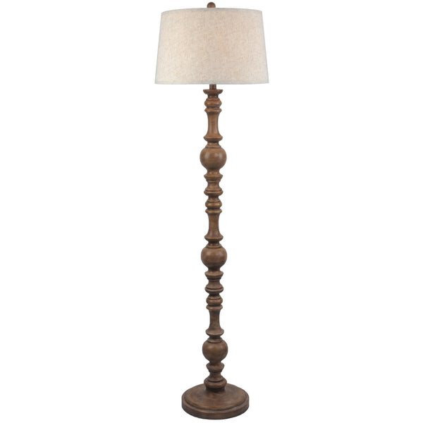 Lampada da terra Seraphia con paralume in lino bordato
