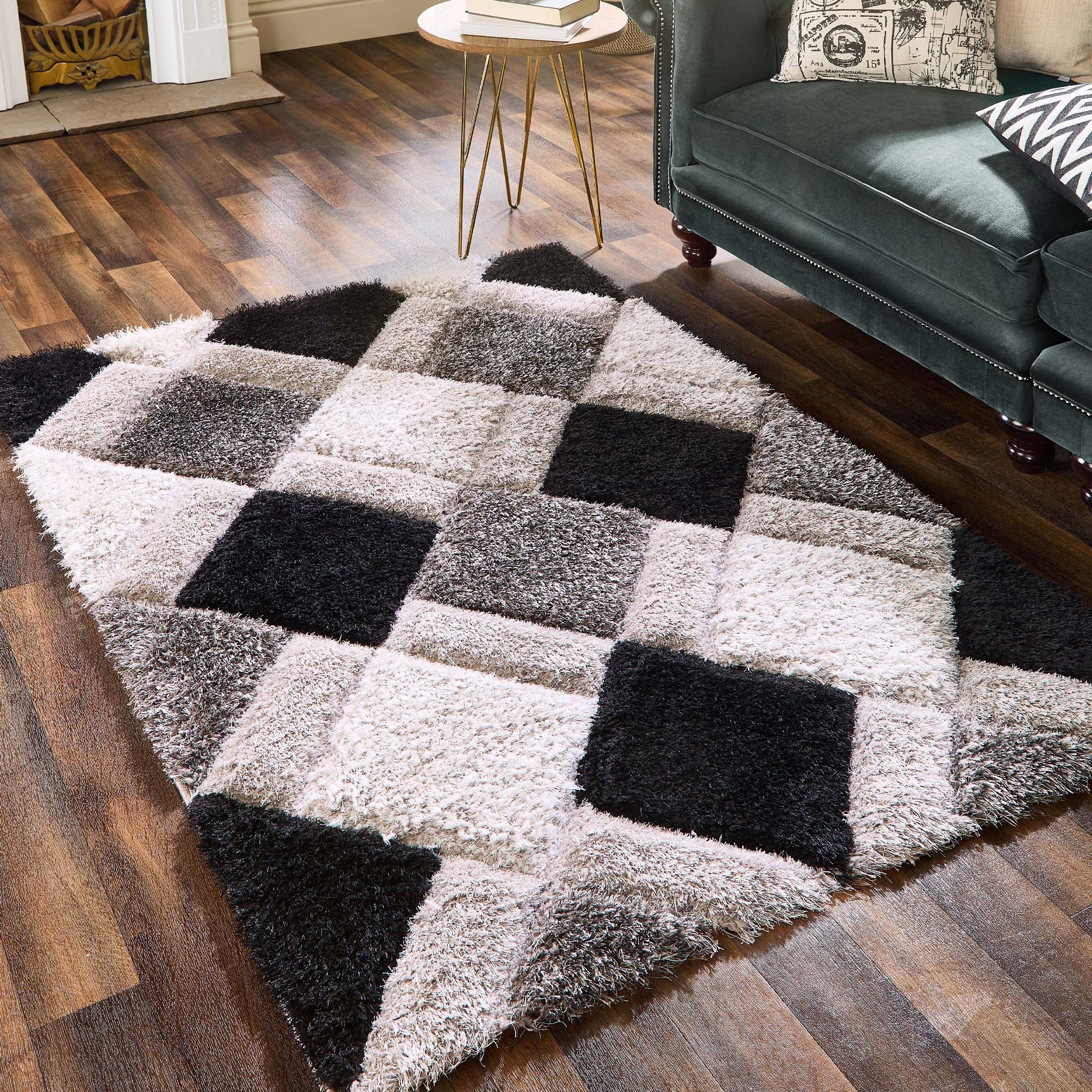 Origins 3D GEO Shaggy Grey Rug