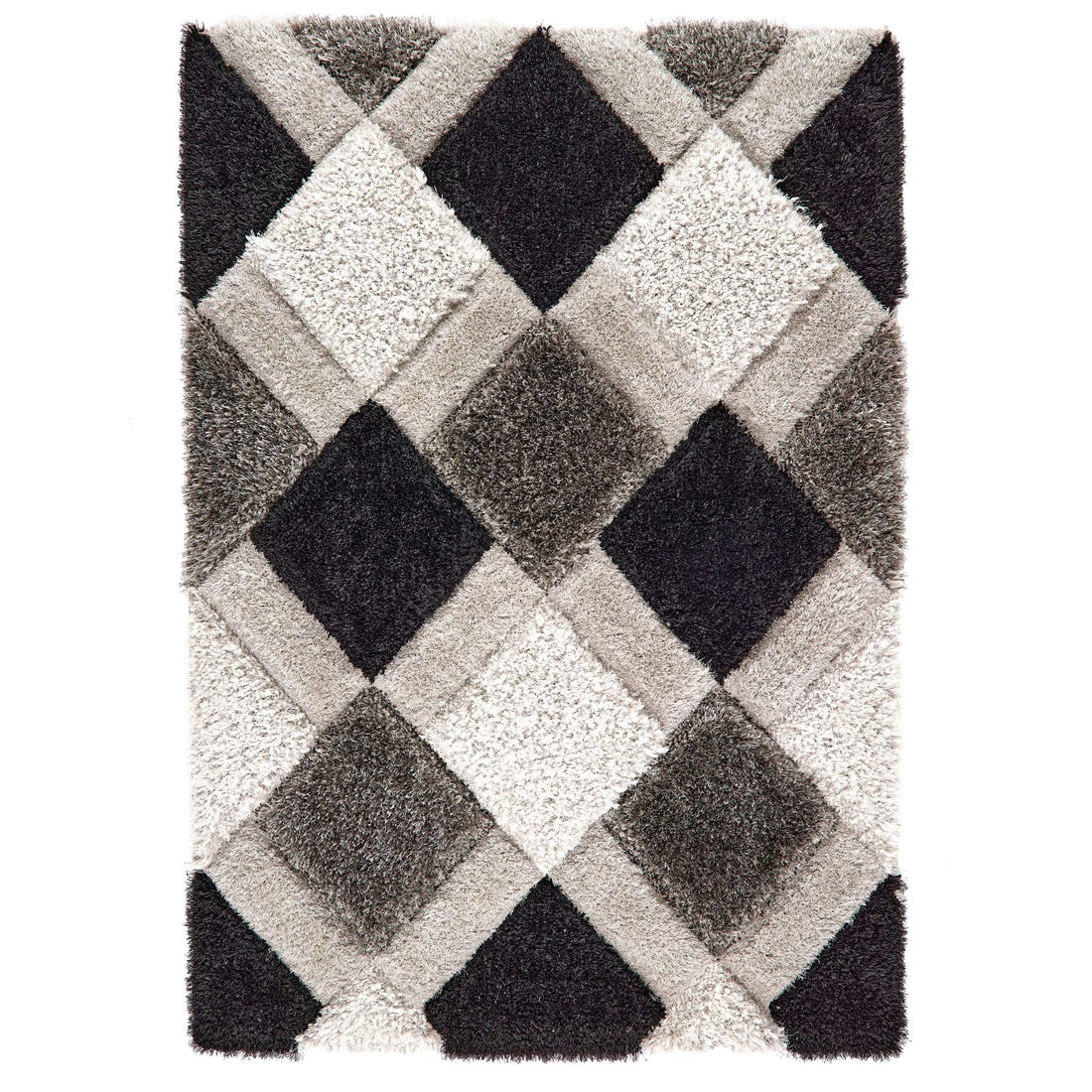 Origins 3D GEO Shaggy Grey Rug