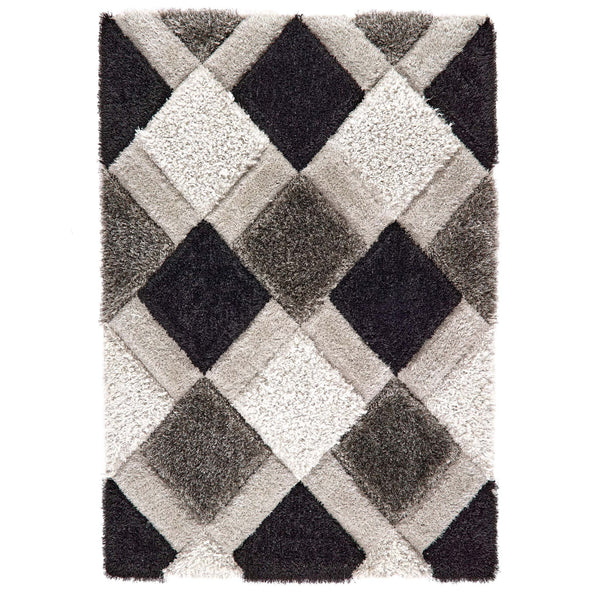 Origins 3D GEO Shaggy Grey Rug
