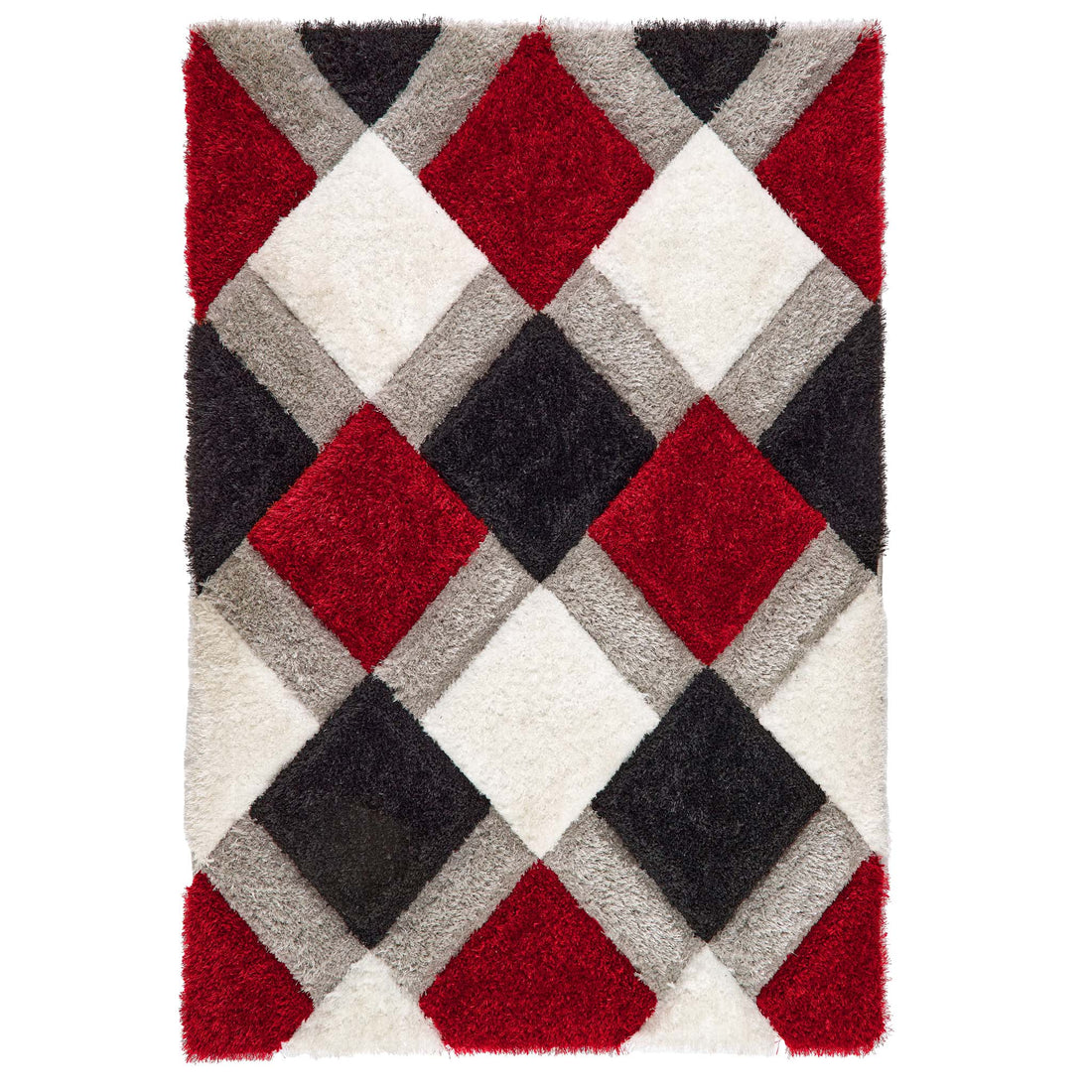 Origins 3D GEO Shaggy Red Rug