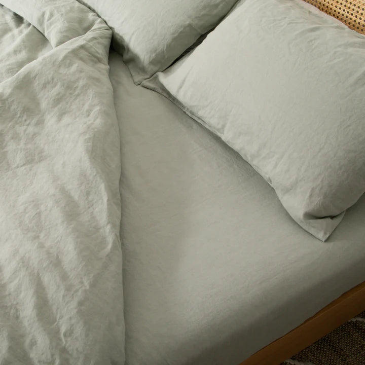Stone 100% Natural Linen Fitted Bed Sheet