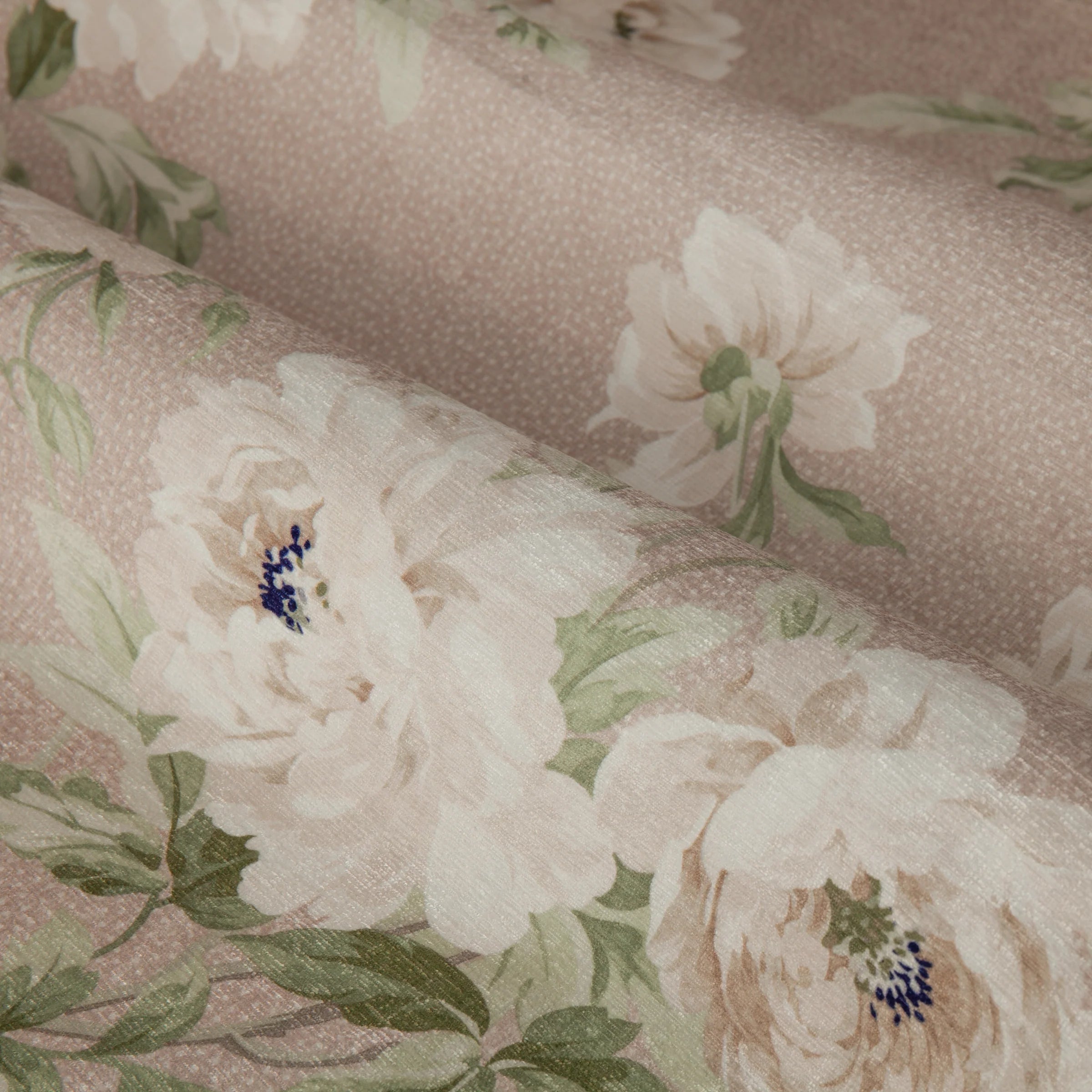 Adele Floral Chenille Pencil Pleat Curtains - Rose
