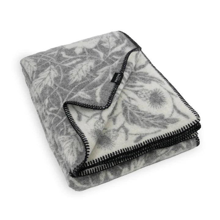 Coperta in lana fine grigia