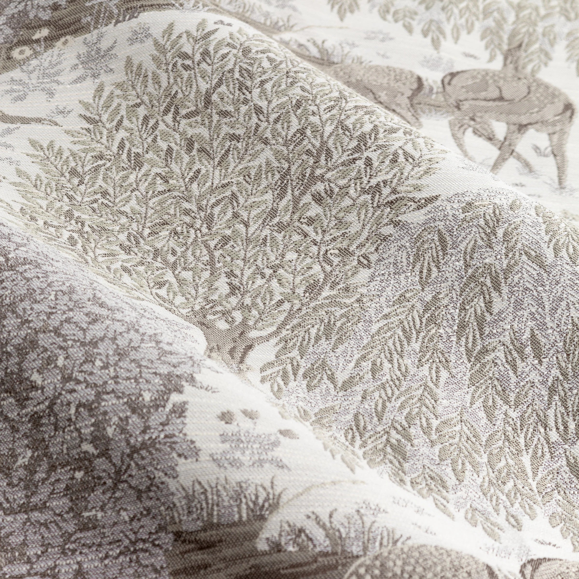 Tende a pieghe a matita in jacquard Brook Woodland - Lino