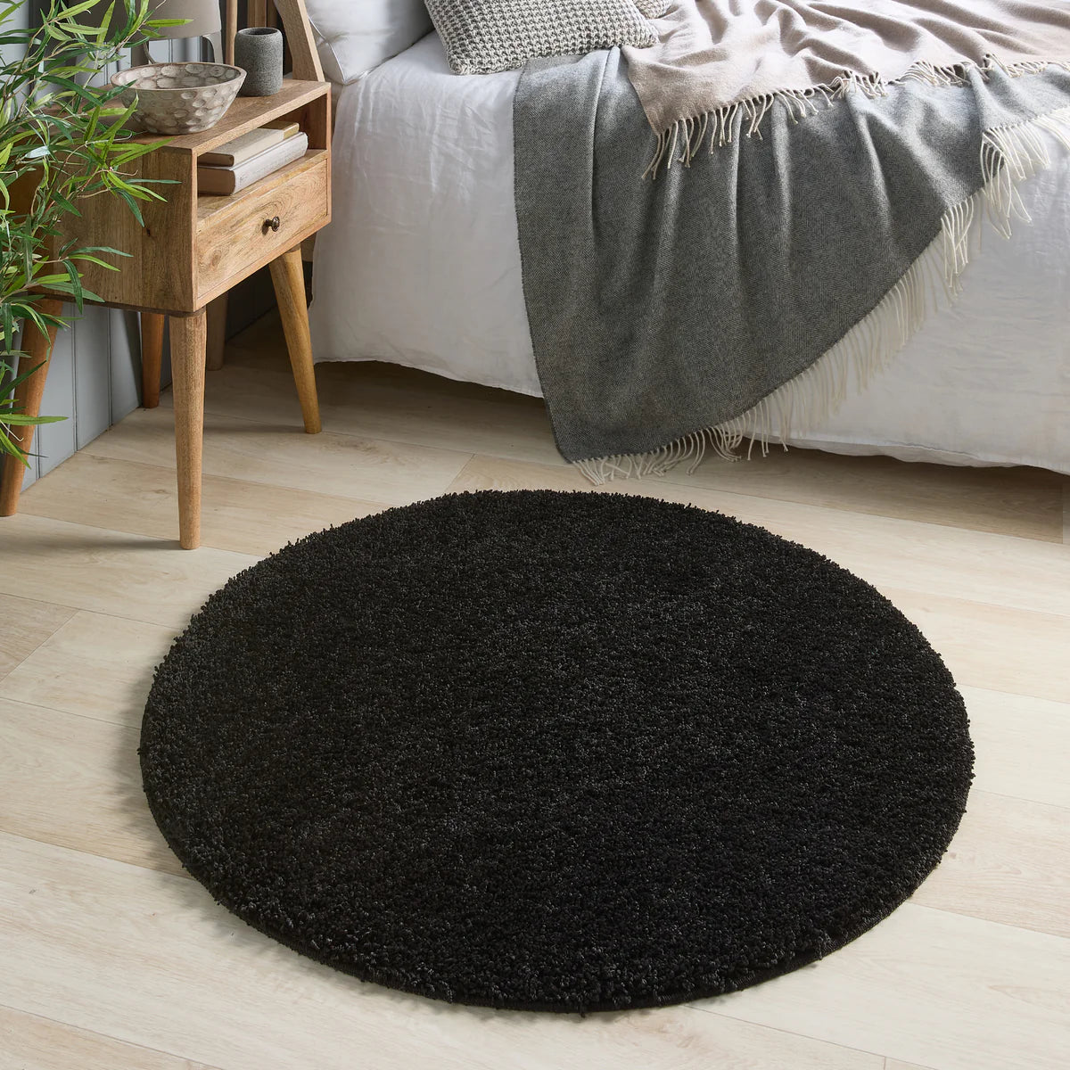 Tapis ultra épais, moelleux, antidérapant et résistant-Gris anthracite