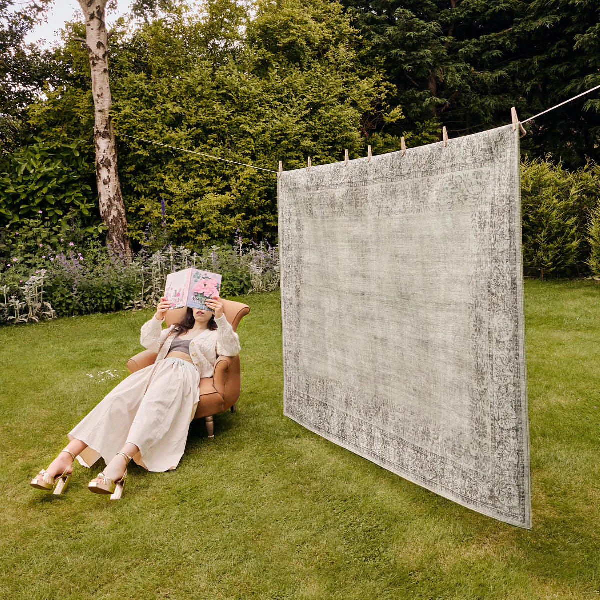 Tapis écologique lavable-Bordure en brocart