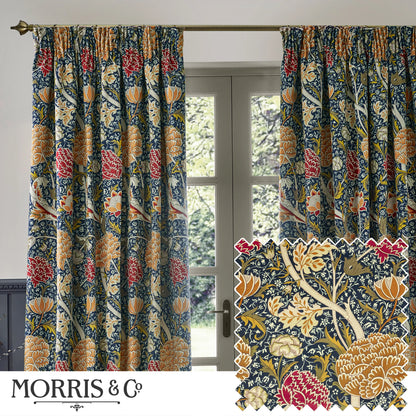 Tende a pieghe a matita in jacquard Brook Woodland - Lino