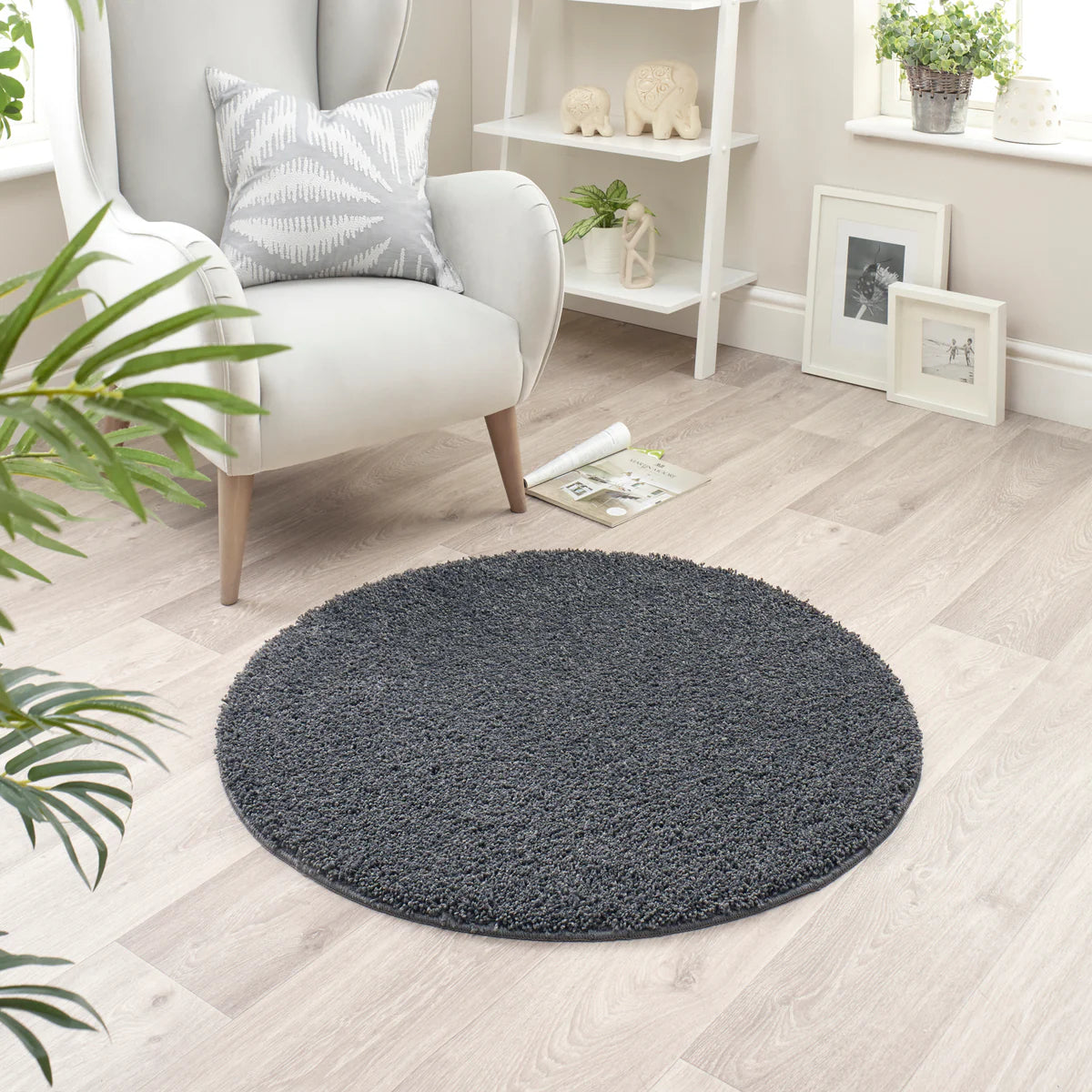 Tapis ultra épais, moelleux, antidérapant et résistant-Gris anthracite