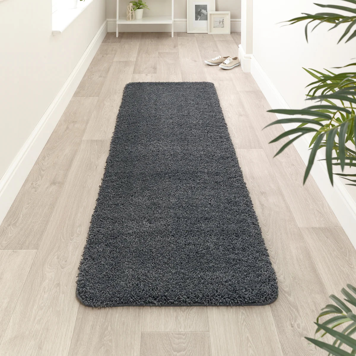 Tapis ultra épais, moelleux, antidérapant et résistant-Gris anthracite